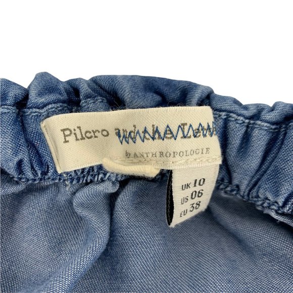 **SOLD**Pilcro and Letterpress Anthropologie Off the Shoulder Chambray Dress - Picture 5 of 6